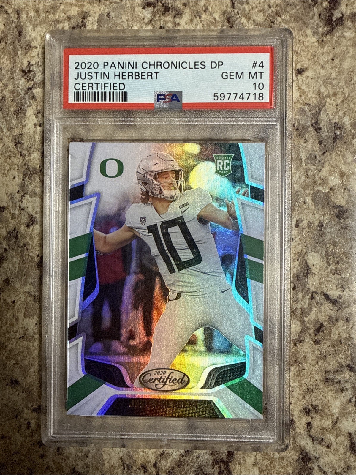 Justin Herbert Panini Chronicles Draft Picks Certified Rookies #4 Base