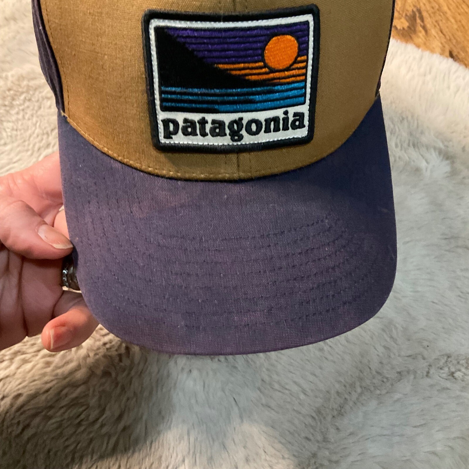 Patagonia Patch Snap Back Baseball Cap Hat Brown … - image 2