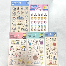 [New] Korea Limited Snoopy Sticker 5 Types Sticker Daiso