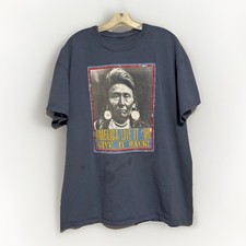 Native American Indian Graphic Quotation Vtg Thrashed XL double Sided 90s Y2K