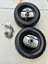 11x6.00-5 Flat Free Lawn Mower Tire & Wheel Zero Turn Front Tires - 2 Pack Turf