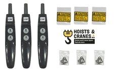 3-PACK CM 36900B CM 1-SPEED 2-BUTTON BLACK PENDANT ENCLOSURE FOR ELECTRIC HOISTS