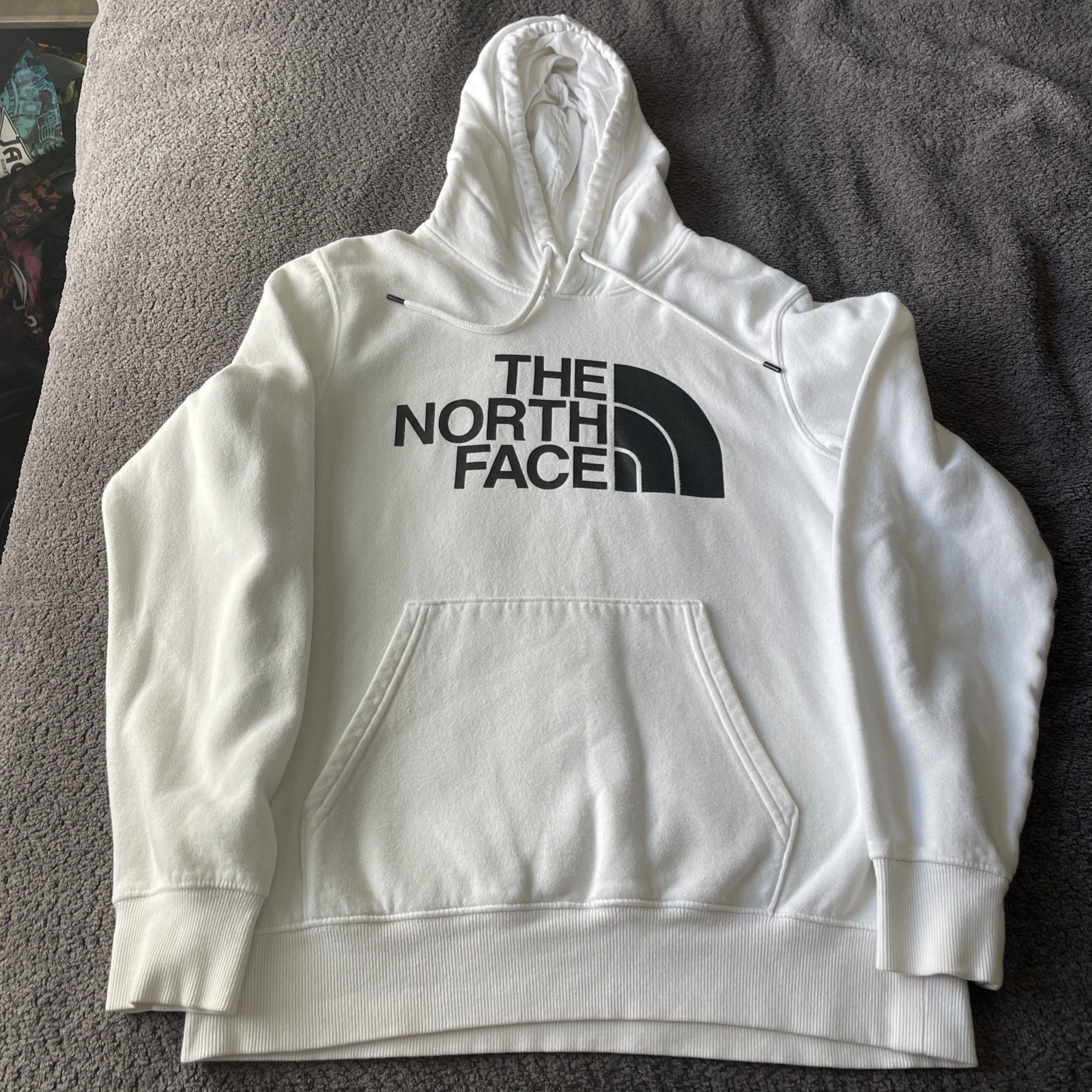 North Face Hoodie Mens Medium Long Sleeve Hooded Pullover Pockets White