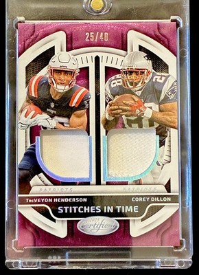 2025 Certified Mirror Etch Stiches In Time - Henderson/Dillon /40 - Patriots