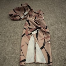 ASOS DESIGN Abstract Print Strapless Midi Bodycon Dress US 4 Draped Zip