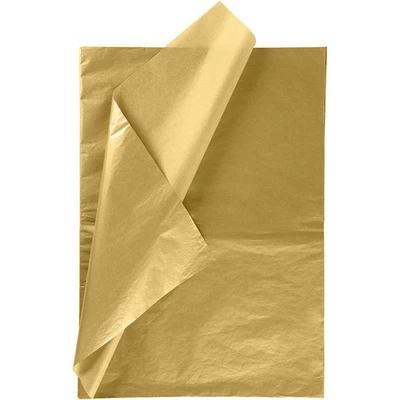 Papier De Soie Pour Emballage Cadeau Papier De Soie Doré Métallisé Pour Bric... - Photo 1/4