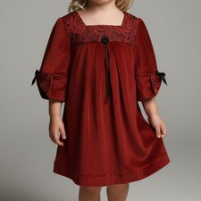 Christmas Dress Size 4 for Little Girls Crimson Velour
