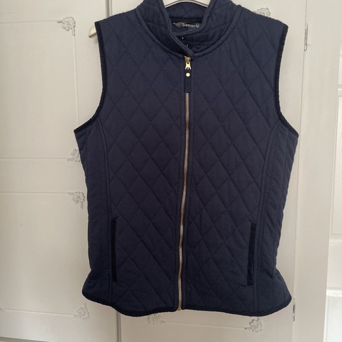 DAMEN BONMARCHE MARINEBLAU GILLET GRÖSSE 12 Taschen und goldener Reißverschluss