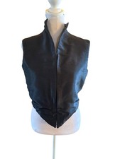 Antique Edwardian Victorian Under Bodice Dickie Vest Black Boning Hook Eye M