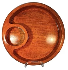 Teak Chip & Dip Serving Tray Thailand “Goodwood” Julie Pomerantz MCM Vintage