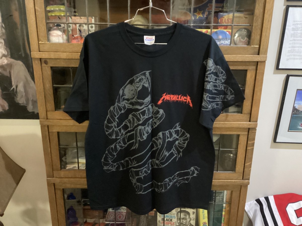 2006 Metallica Pushhead Snake Black 2 Sided HANES Rock Metal T 