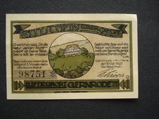 Banknot Geld 1921: LUFTKURORT GERNRODE /Saksonia-Anhalt, 25 pfg., bfr.