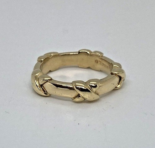 Tiffany & Co. Classic 18k (750) Yellow Gold X Crossover Band Ring - Size 5 - Picture 4 of 7