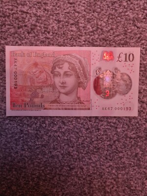 Ten Pound Note Serial Numbers AK47 000193 £10 TEN POUND NOTE POLYMER EXTREMELY RARE AK47 SERIAL ...