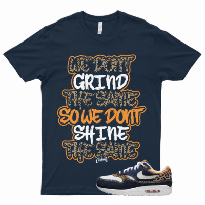 GRIND Shirt to Match Air Max 1 Denim Leopard Washed Dark Blue Picante Red Desert
