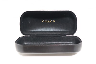 COACH New York Black Hard Shell Eyeglass Case Designer Holder Sunglasses Empty Coach New York Sunglasses Case Black Hard Case Big Case  main image 4