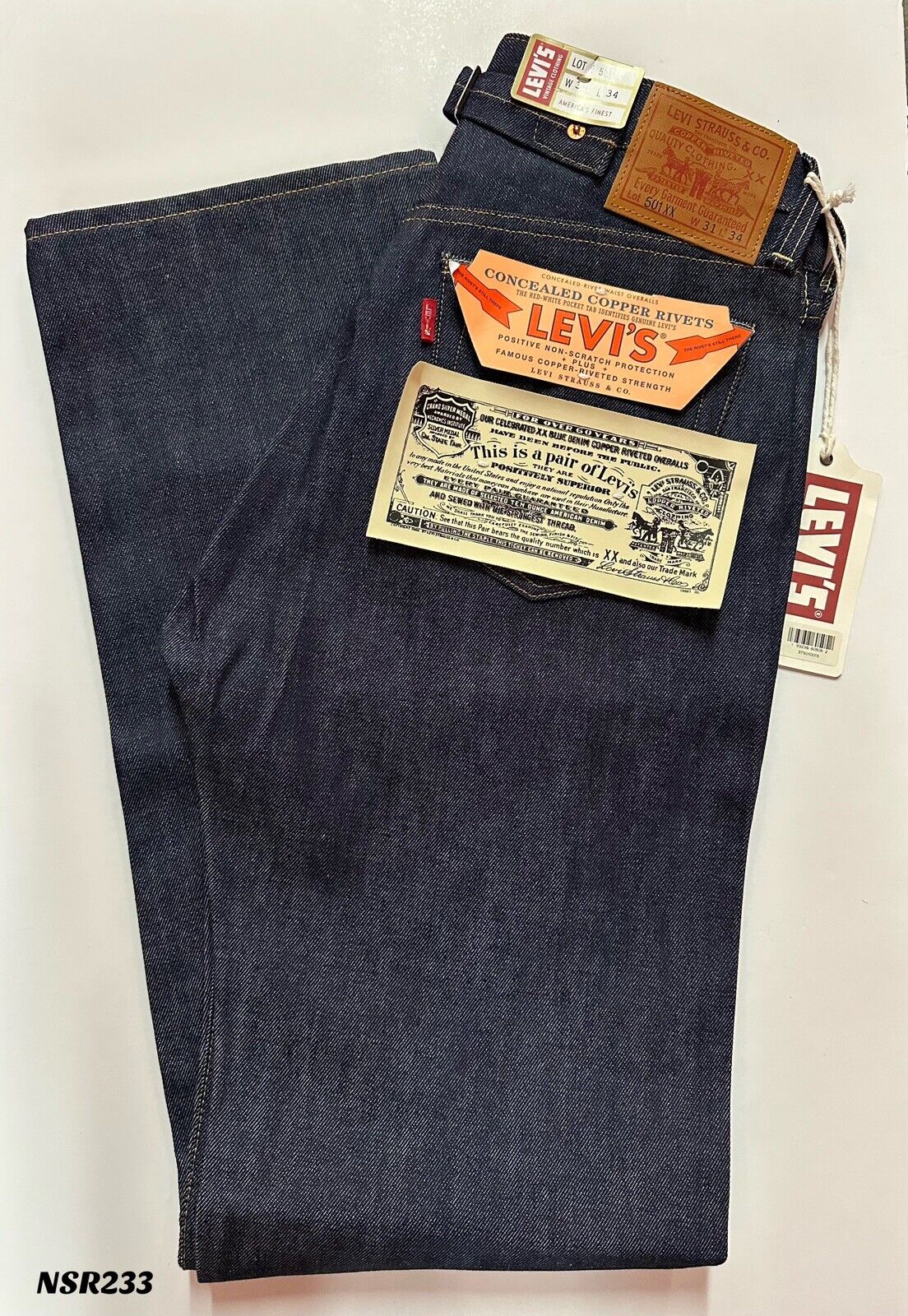 LEVI'S VINTAGE CLOTHING 1944 501 XX JEANS MADE IN JAPAN 