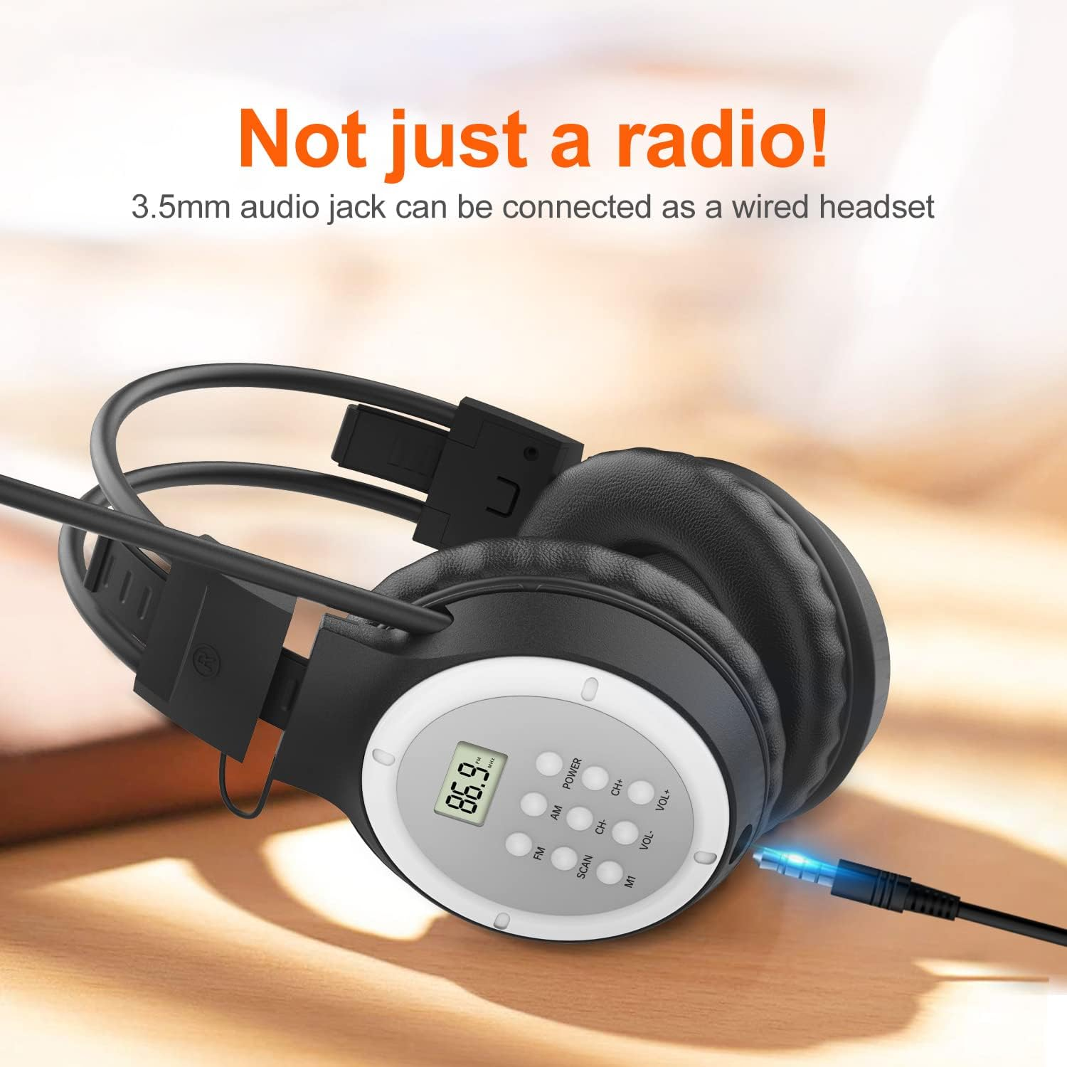 AM FM Radio Headphones, Personal Portable Radio Headset Am/Fm Digital
