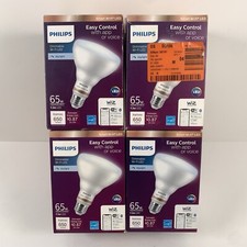 Philips Dimmable Smart Wi-Fi LED Light Bulb Daylight BR30 E26 65w WiZ Lot of 4