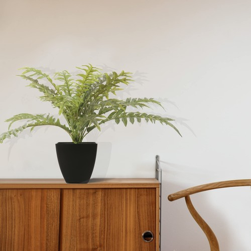 Artificial Boston Fern 15.5" Mini Potted Plant 29 Leaves Home Office Decor - Picture 3 of 7