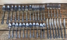 VTG International Silver INS154 Stainless Flatware Lot of 36 pcs Ornate Floral