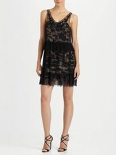 NEW BCBGMAXAZRIA BLACK GULLY TULLE LACE SEQUINS NST6N932/DC1455 DRESS SIZE 6