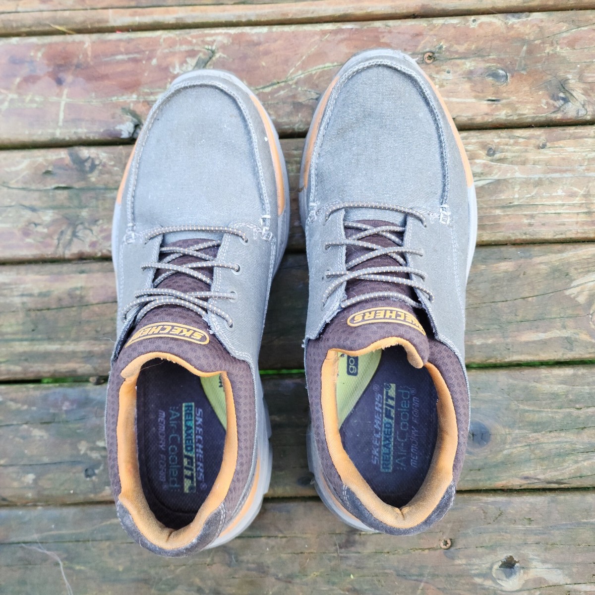 Skechers Mens Relaxed Fit Air-Cooled Memory Foam Slip-On Shoes Size 11 Taupe Mens 9 Relaxed Fit Skechers Gomel Air Cooled Memory Foam  main image 3
