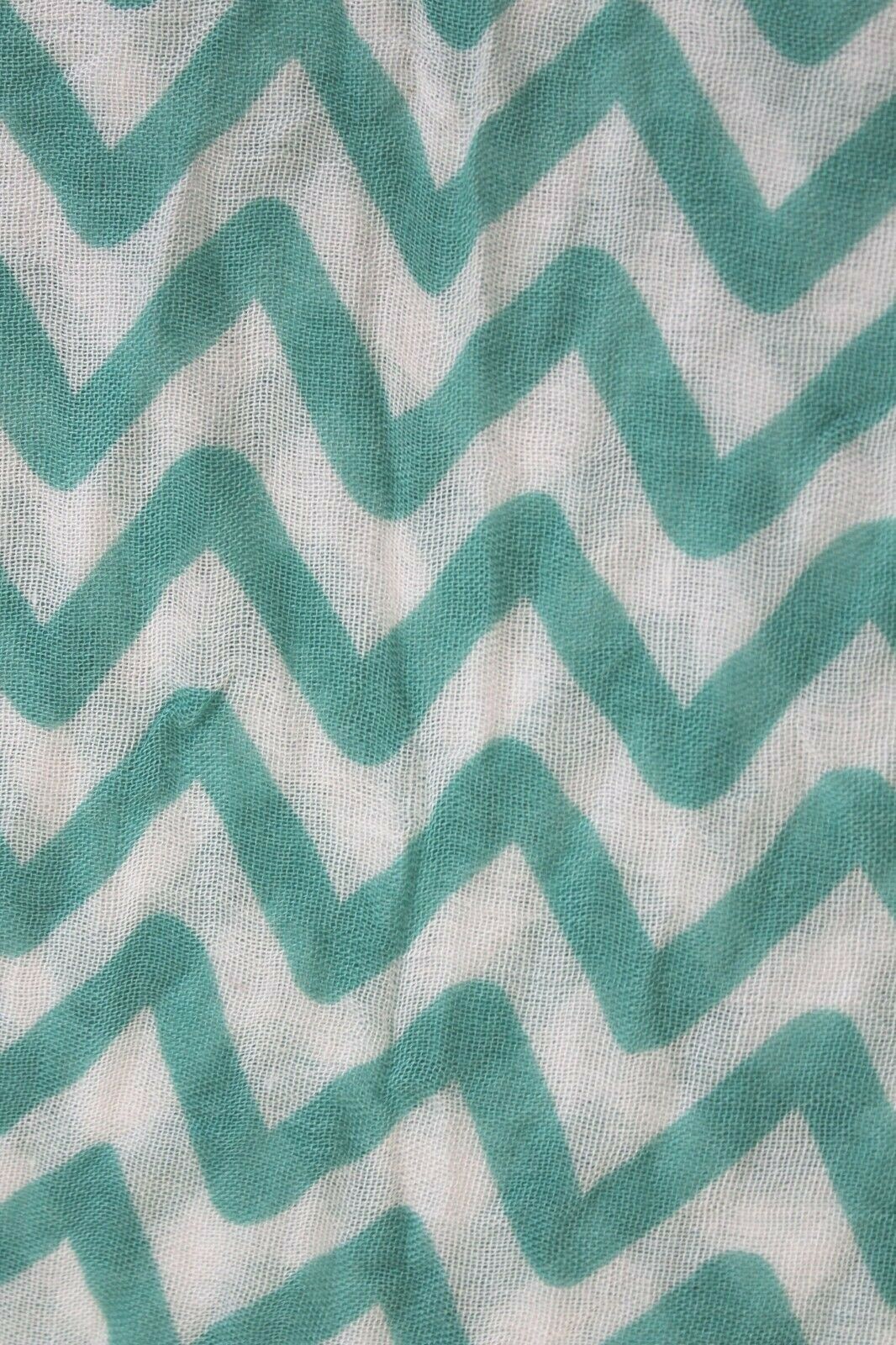 Lightweight Rectangle Accent Neck Scarf Teal Whit… - image 11