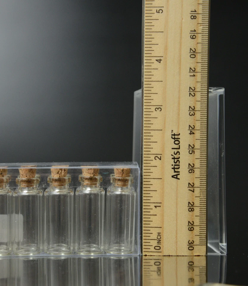 24 mini garrafas de vidro com rolha de cortiça frascos minúsculos armazenamento artesanato joias - Imagem 4 de 4