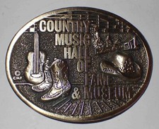 COUNTRY MUSIC HALL OF FAME  MUSEUM BELT BUCKLE VTG. 1982 CMF