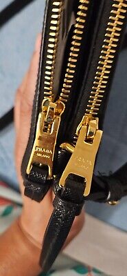 【関税&送料込み】Prada Bandoleira Bags Prada Tessuto Bandeliera Double Zip Nylon Crossbody Bag, Blk