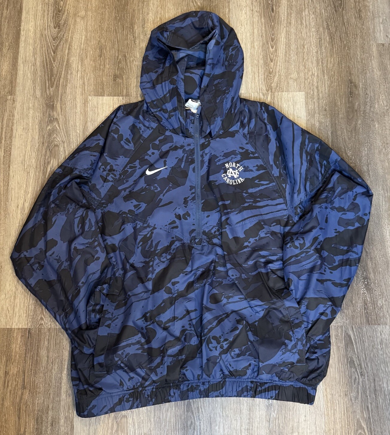 SACAI X NIKE Nike North Carolina Tar Hills giacca a vento blu mimetica uomo large nuova con etichette