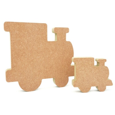 Freistehender Zug Holzform MDF Holz Basteln Rohling 18mm Lok Kinderzimmer Kunst