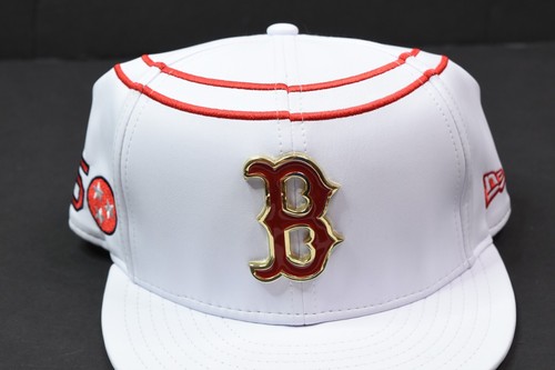 New Era Boston Red Sox Mookie Betts Bowling Hat Mens 7 3/8 White Faux Leather - Picture 2 of 12