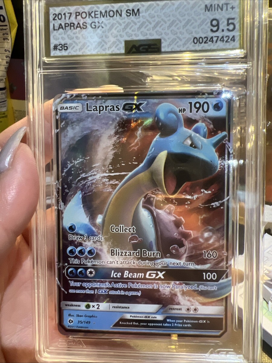 2017 Pokemon Sun & Moon Lapras GX #35 Graded AGS 9.5 Mint+ | eBay