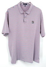 Peter Millar Crown Crafted Golf Polo Shirt Striped Red White Blue Sz XL