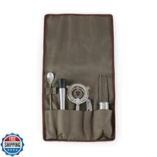 LEGACY - a Picnic Time brand 10-Piece Bar Tool Roll Up Kit, Mixology Bartende