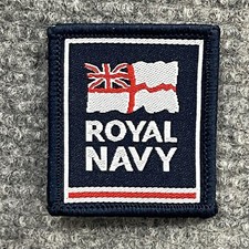 UK BRITISH MILITARY SURPLUS  ROYAL NAVY WOVEN TRF FLASH PATCH RED & WHITE ENSIGN