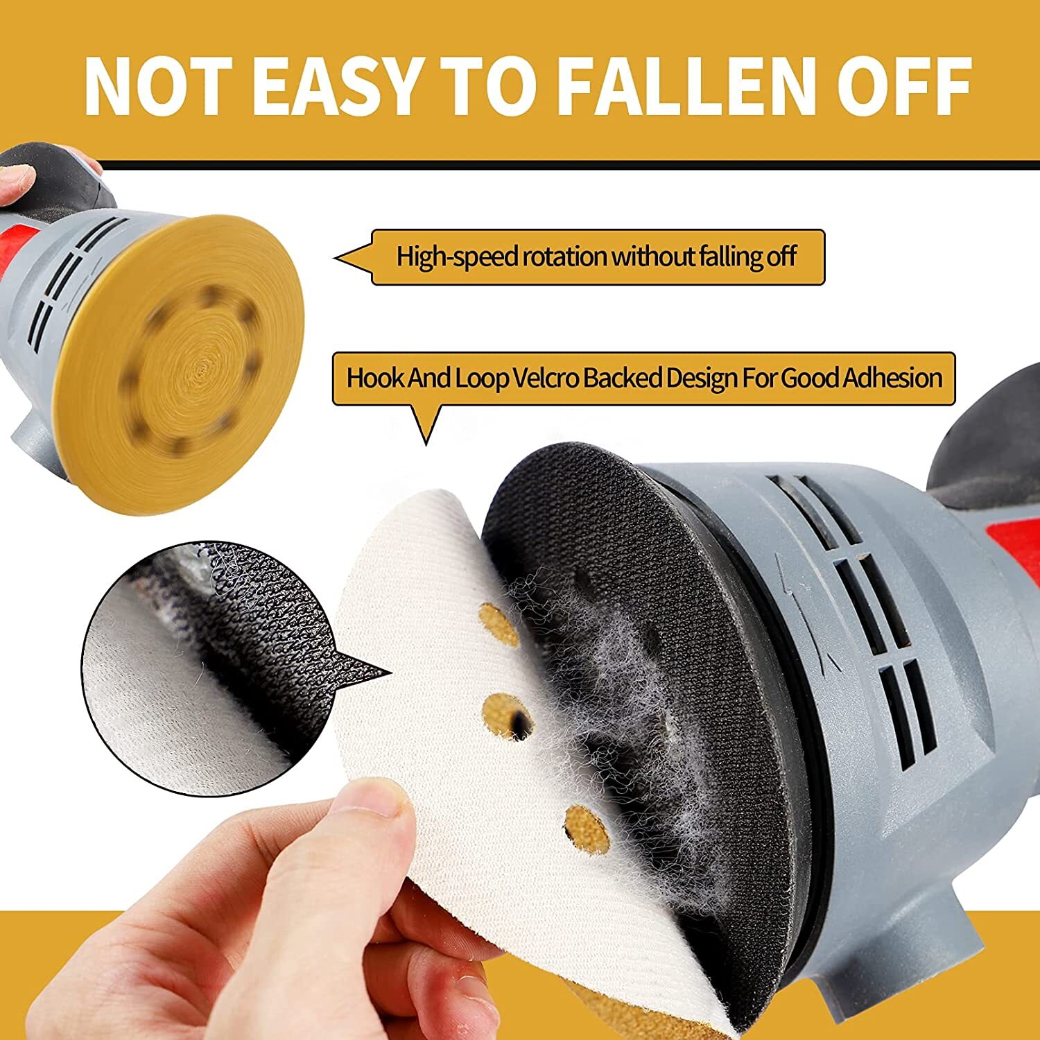 200PCS 5 in 8Hole Hook Loop Sanding Discs 60220 Grit Orbital Sander