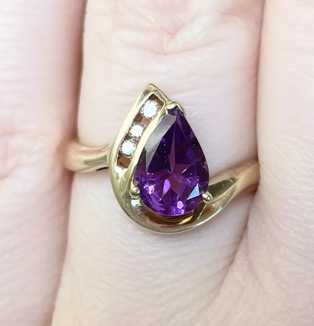 Amethyst Ring Size 6 / Solid Sterling Silver/ 10.5ct Oval Natural Purple  Amethyst Art Deco/vintage Filigree in Stockpersian Design230 - Etsy | Purple  amethyst ring, Clear crystal necklace, Antique filigree jewelry