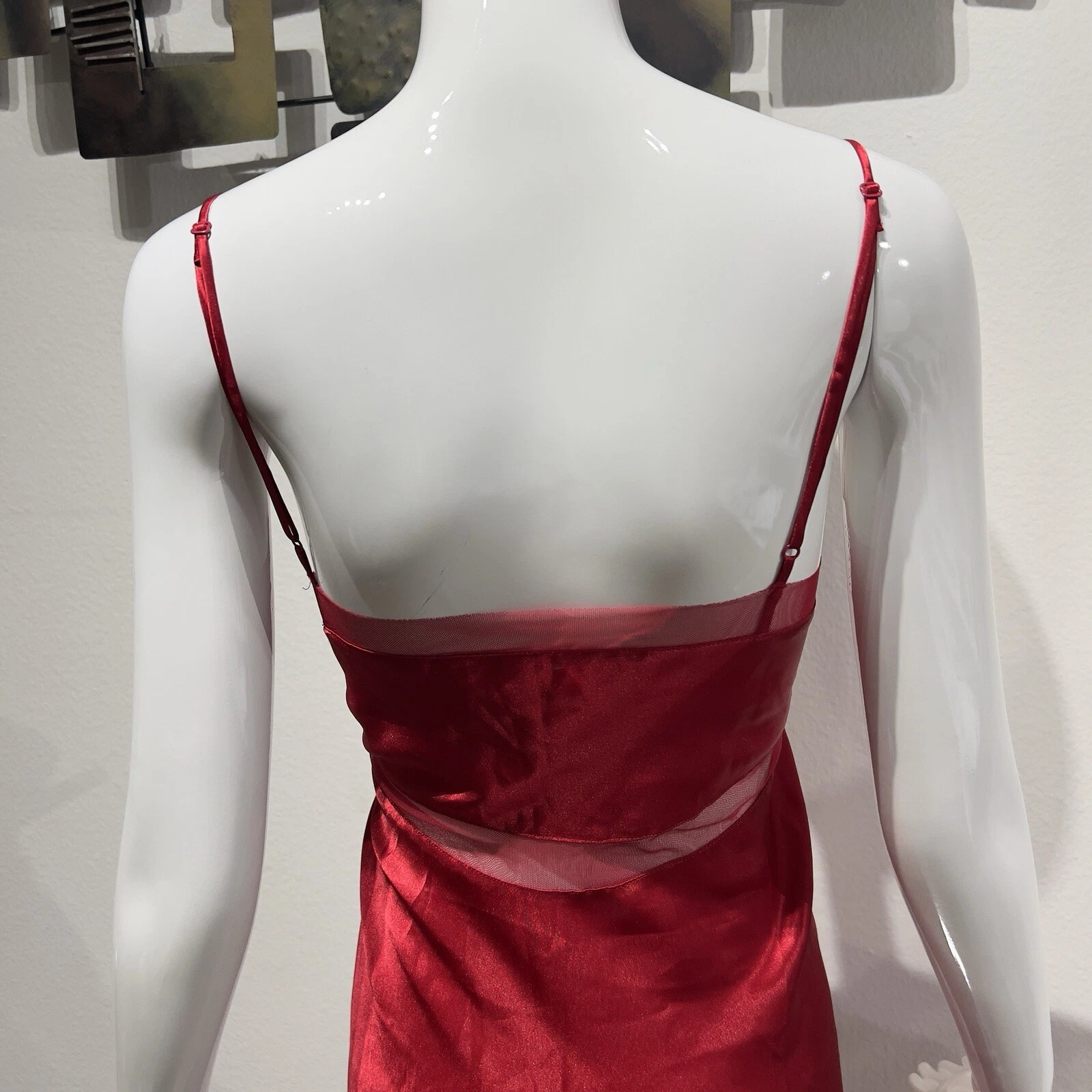 VALENTINO Abito lungo rosso slip Victoria’s Secret molto sexy effetto raso seta taglia large