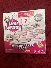 Surprise Mini Brands Supermarket Race Board Game 5pc Set w/ 2 Collectible Movers
