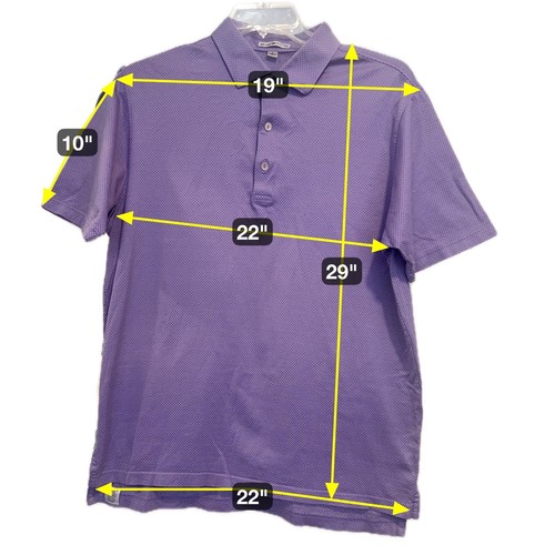 Peter Millar | Herren Golf Polo lila Pin Dot 100 % Baumwolle Shirt Größe Large - Bild 8 von 8