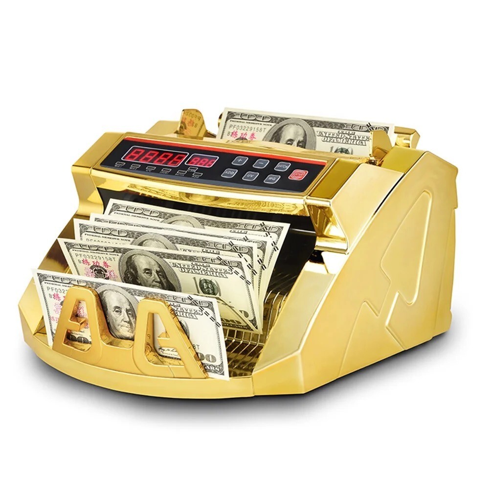Gold Money Counter Plated Machine Vintage Multi Currency