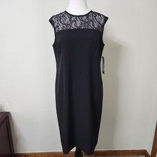 NWT Nine West Womens Black Midi Dress Size 6