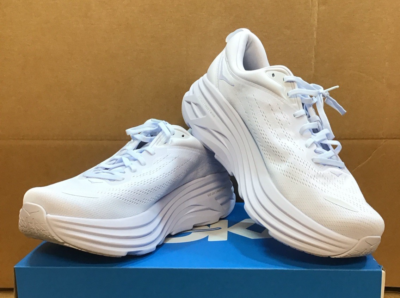 Hoka Bondi 8 Running Shoes Triple White 1123202 WWH Mens | eBay display picture 3