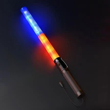 RoadHero Traffic Control Wand - 21 Inch, Red & Blue, 3 Flashing Modes, Air Ma...