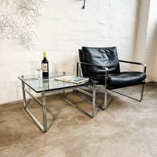 Walter Knoll - Fabricius Side Table - Glas/Mattchrom - Guter gebrauchter Zustand