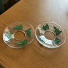 Pair of Christmas Tree "Peace On Earth" Bobeches Taper Candle Wax Drip Catchers