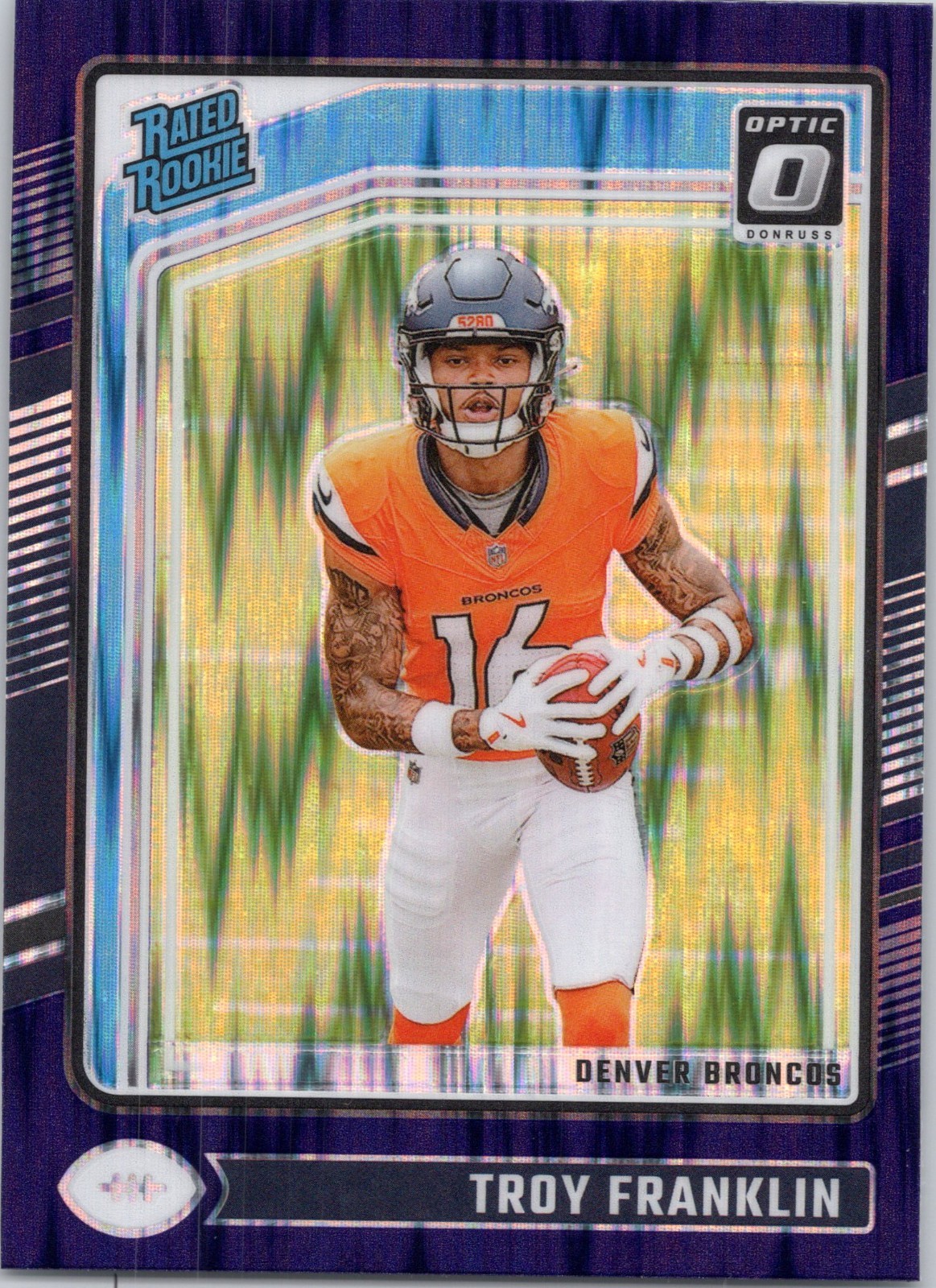 2024 Panini Donruss Optic Purple Shock Prizm Troy Franklin (RC) #294